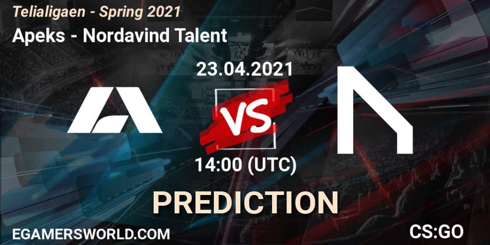 Prognoza Apeks - Nordavind Talent. 23.04.2021 at 14:00, Counter-Strike (CS2), Telialigaen - Spring 2021