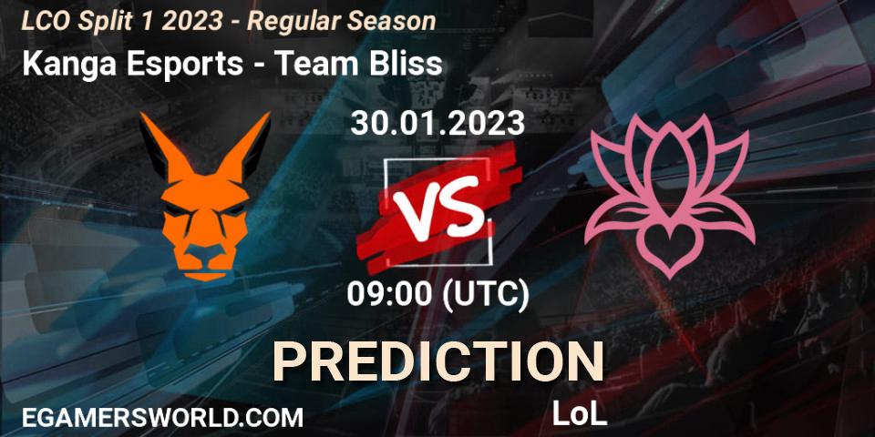 Prognoza Kanga Esports - Team Bliss. 30.01.23, LoL, LCO Split 1 2023 - Regular Season