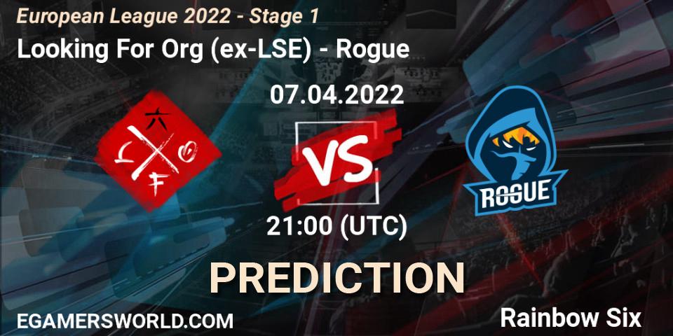 Prognoza Looking For Org (ex-LSE) - Rogue. 07.04.22, Rainbow Six, European League 2022 - Stage 1