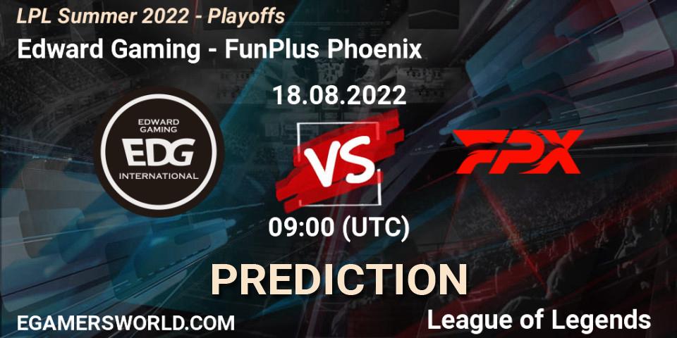 Prognoza Edward Gaming - FunPlus Phoenix. 18.08.22, LoL, LPL Summer 2022 - Playoffs