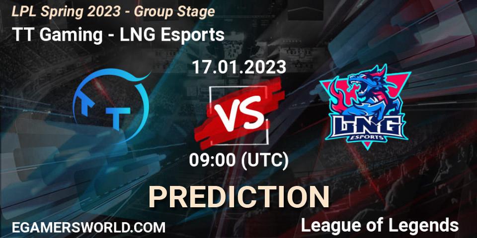 Prognoza TT Gaming - LNG Esports. 17.01.2023 at 09:00, LoL, LPL Spring 2023 - Group Stage