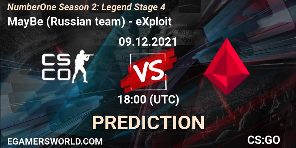Prognoza MayBe (Russian team) - eXploit. 09.12.21, CS2 (CS:GO), NumberOne Season 2: Legend Stage 4