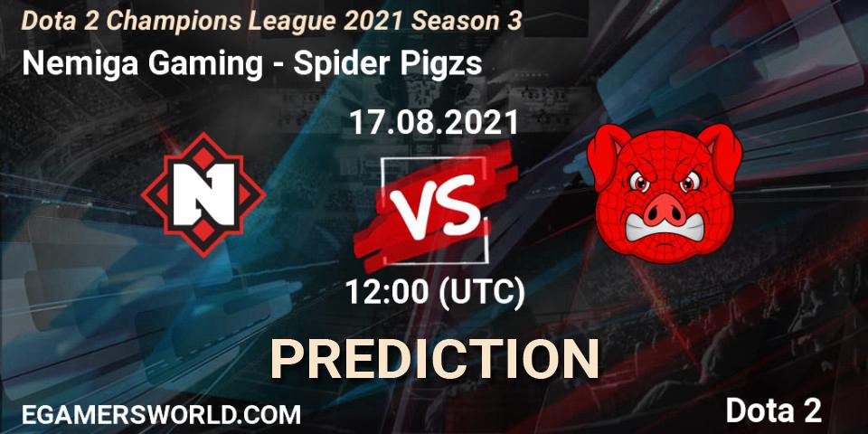 Prognoza Nemiga Gaming - Spider Pigzs. 17.08.2021 at 12:04, Dota 2, Dota 2 Champions League 2021 Season 3
