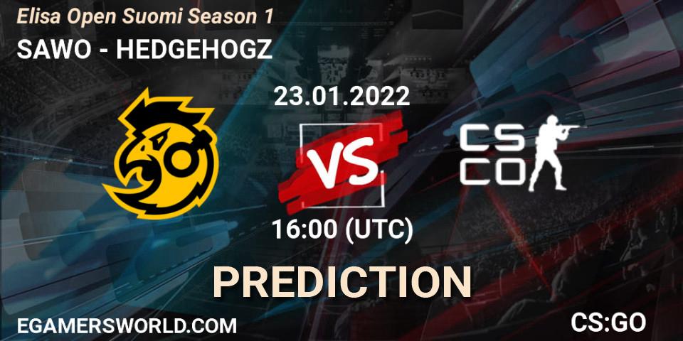 Prognoza SAWO - HEDGEHOGZ. 23.01.2022 at 16:00, Counter-Strike (CS2), Elisa Open Suomi Season 1