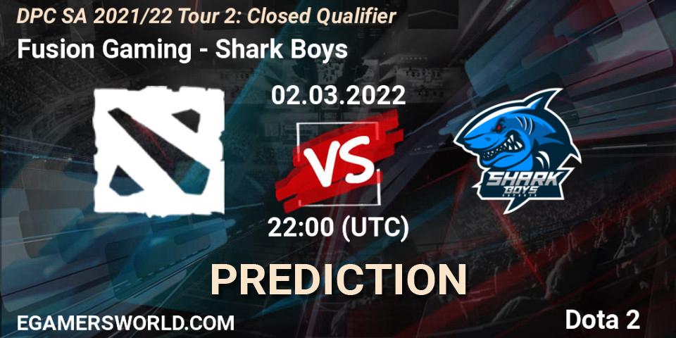 Prognoza Fusion Gaming - Shark Boys. 02.03.2022 at 22:11, Dota 2, DPC SA 2021/22 Tour 2: Closed Qualifier