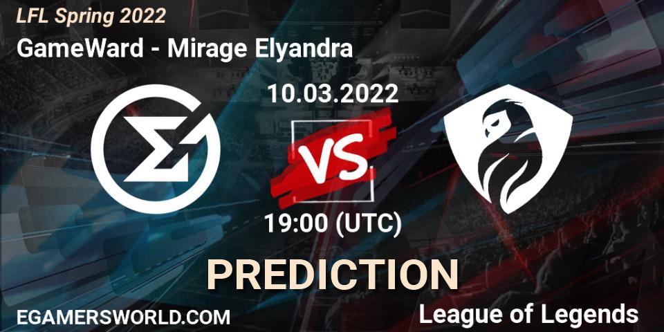 Prognoza GameWard - Mirage Elyandra. 10.03.2022 at 19:00, LoL, LFL Spring 2022