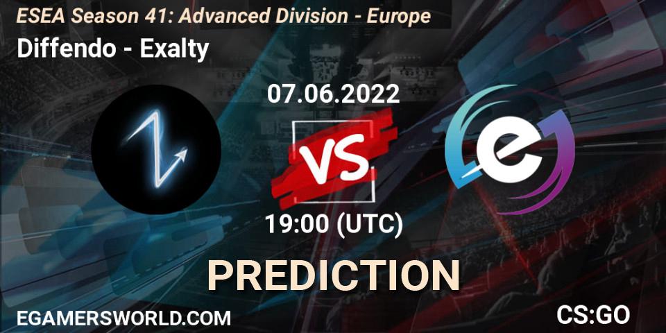 Prognoza Diffendo - Exalty. 07.06.2022 at 19:00, Counter-Strike (CS2), ESEA Season 41: Advanced Division - Europe