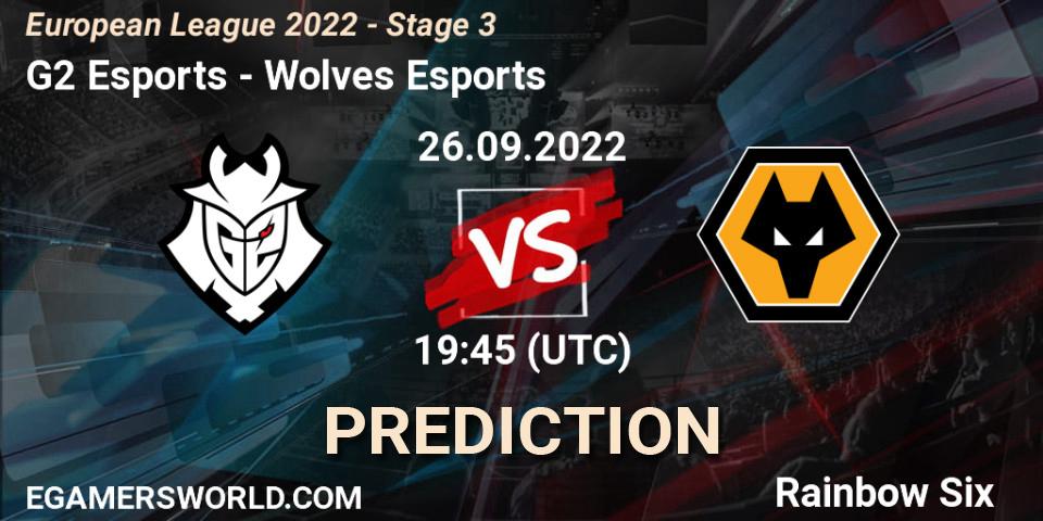 Prognoza G2 Esports - Wolves Esports. 26.09.22, Rainbow Six, European League 2022 - Stage 3