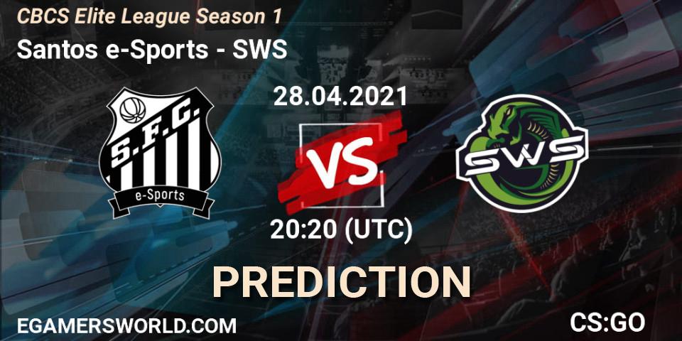 Prognoza Santos e-Sports - SWS. 28.04.2021 at 20:20, Counter-Strike (CS2), CBCS Elite League Season 1