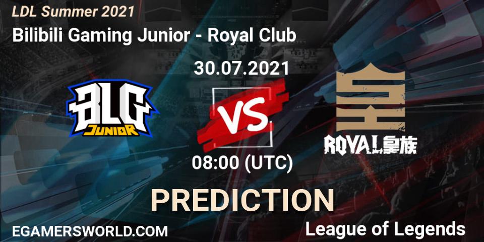 Prognoza Bilibili Gaming Junior - Royal Club. 31.07.2021 at 09:00, LoL, LDL Summer 2021