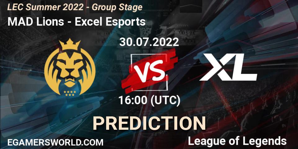 Prognoza MAD Lions - Excel Esports. 30.07.2022 at 17:00, LoL, LEC Summer 2022 - Group Stage