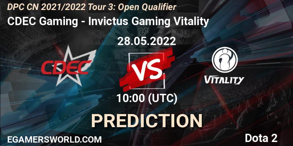 Prognoza CDEC Gaming - Invictus Gaming Vitality. 28.05.2022 at 09:50, Dota 2, DPC CN 2021/2022 Tour 3: Open Qualifier