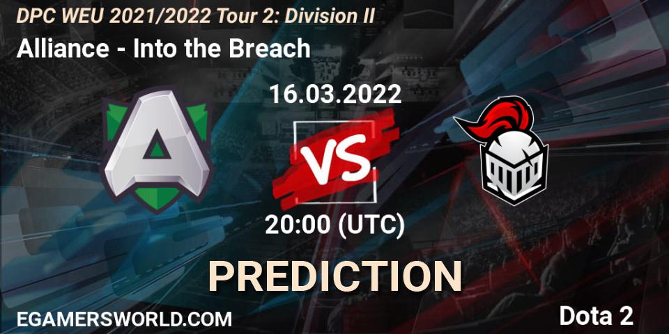 Prognoza Alliance - Into the Breach. 16.03.22, Dota 2, DPC 2021/2022 Tour 2: WEU Division II (Lower) - DreamLeague Season 17