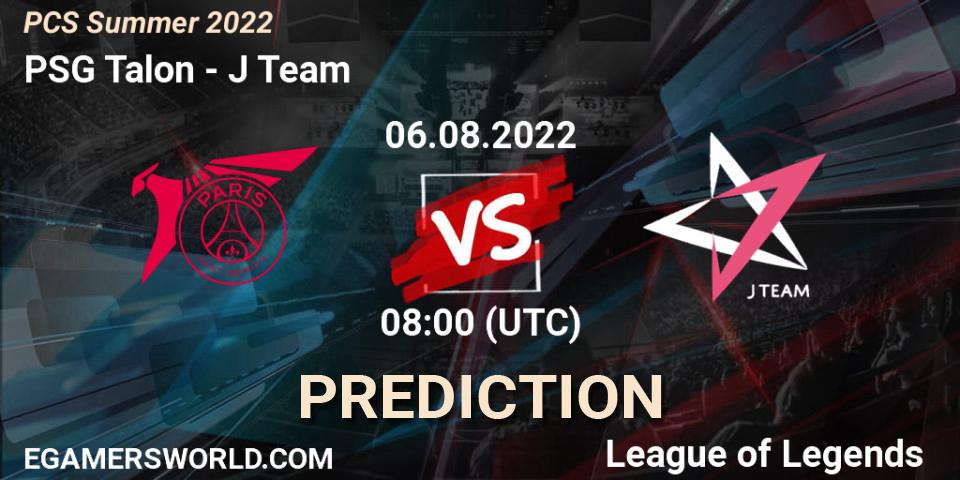 Prognoza PSG Talon - J Team. 05.08.2022 at 08:00, LoL, PCS Summer 2022