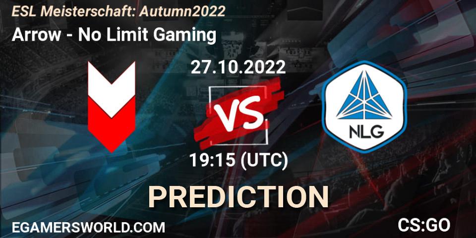 Prognoza Arrow - No Limit Gaming. 27.10.2022 at 19:15, Counter-Strike (CS2), ESL Meisterschaft: Autumn 2022