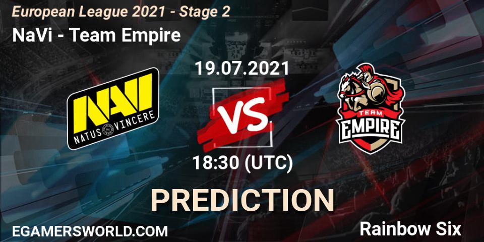 Prognoza NaVi - Team Empire. 19.07.21, Rainbow Six, European League 2021 - Stage 2