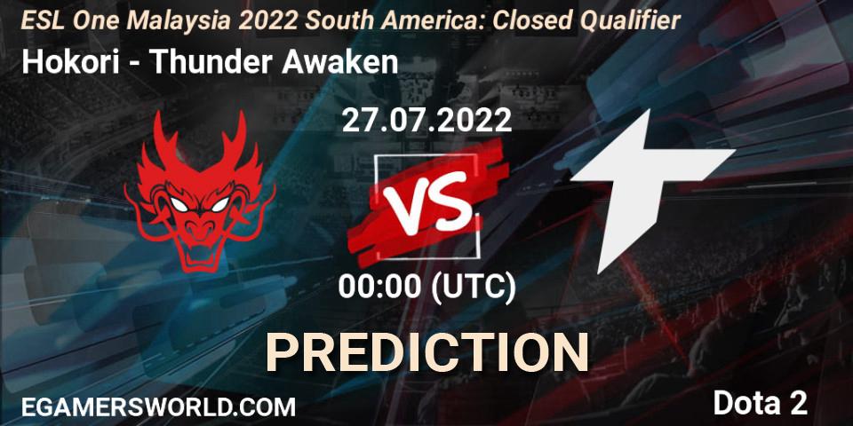 Prognoza Hokori - Thunder Awaken. 27.07.22, Dota 2, ESL One Malaysia 2022 South America: Closed Qualifier