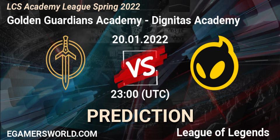 Prognoza Golden Guardians Academy - Dignitas Academy. 20.01.2022 at 23:00, LoL, LCS Academy League Spring 2022