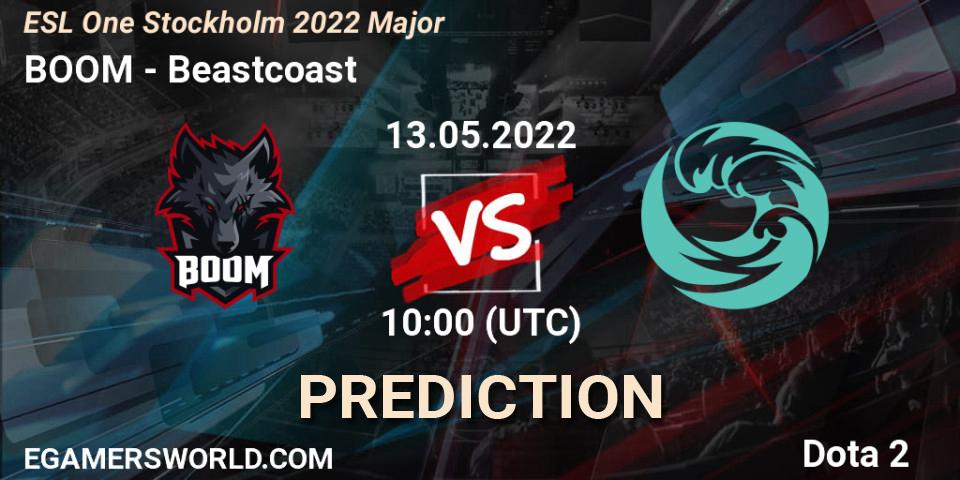 Prognoza BOOM - Beastcoast. 13.05.2022 at 10:00, Dota 2, ESL One Stockholm 2022 Major