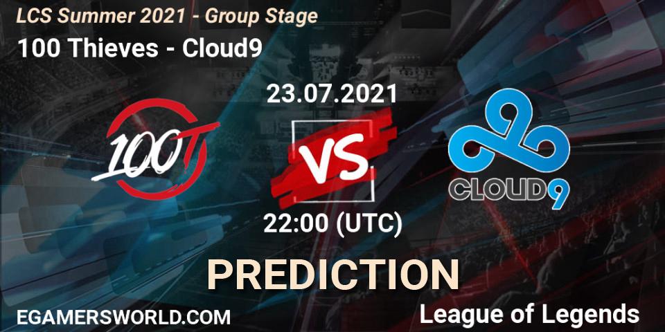 Prognoza 100 Thieves - Cloud9. 23.07.21, LoL, LCS Summer 2021 - Group Stage