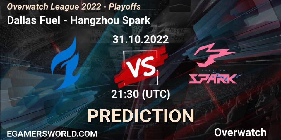 Prognoza Dallas Fuel - Hangzhou Spark. 31.10.2022 at 21:30, Overwatch, Overwatch League 2022 - Playoffs