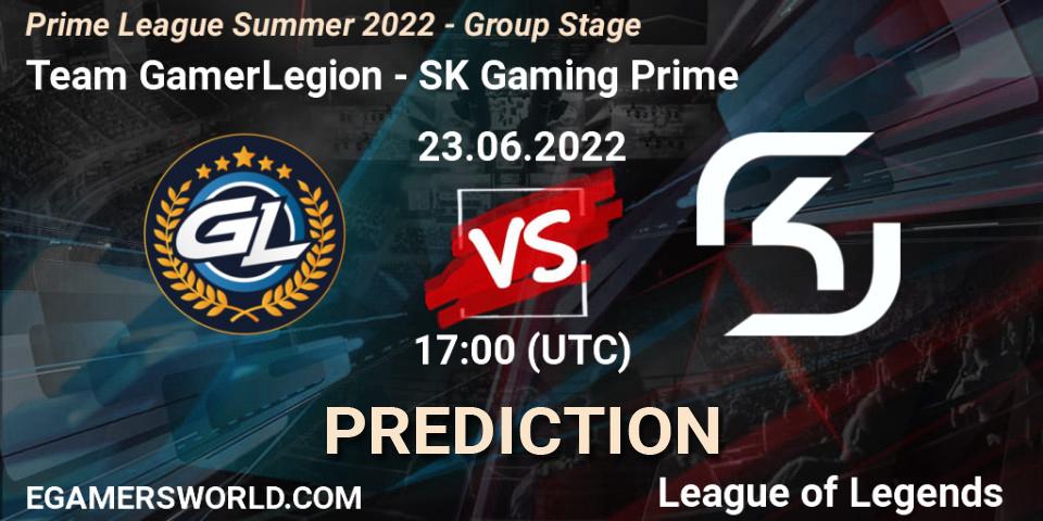 Prognoza Team GamerLegion - SK Gaming Prime. 23.06.2022 at 17:00, LoL, Prime League Summer 2022 - Group Stage