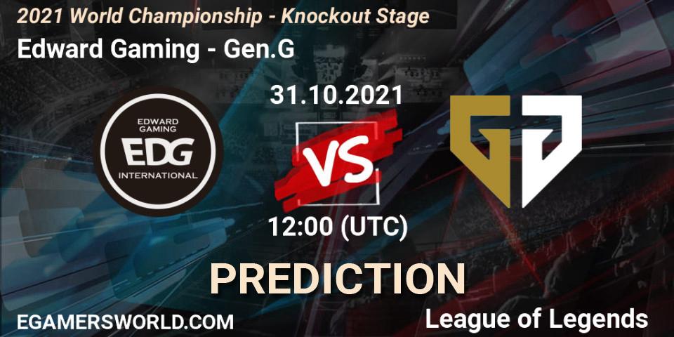 Prognoza Edward Gaming - Gen.G. 31.10.2021 at 12:00, LoL, 2021 World Championship - Knockout Stage