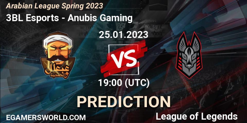Prognoza 3BL Esports - Anubis Gaming. 02.02.23, LoL, Arabian League Spring 2023