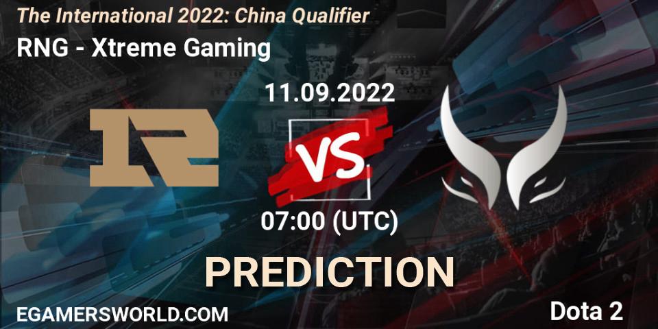 Prognoza RNG - Xtreme Gaming. 11.09.22, Dota 2, The International 2022: China Qualifier