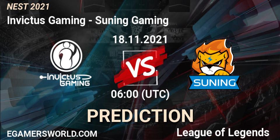 Prognoza Invictus Gaming - Suning Gaming. 18.11.2021 at 06:00, LoL, NEST 2021