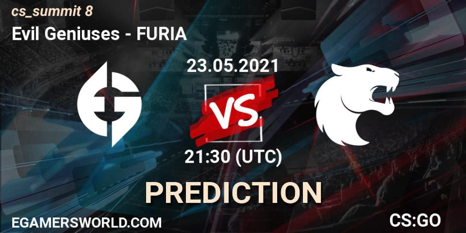 Prognoza Evil Geniuses - FURIA. 23.05.2021 at 21:30, Counter-Strike (CS2), cs_summit 8