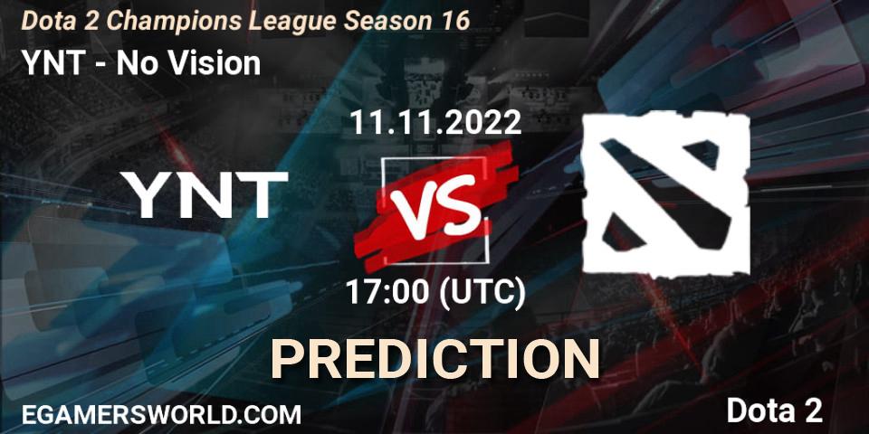Prognoza YNT - No Vision. 11.11.2022 at 17:01, Dota 2, Dota 2 Champions League Season 16