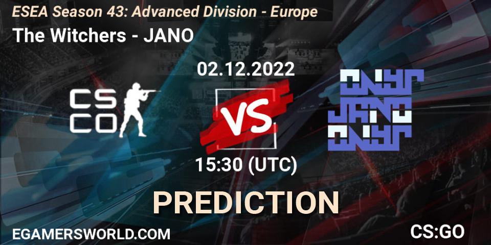 Prognoza The Witchers - JANO. 02.12.22, CS2 (CS:GO), ESEA Season 43: Advanced Division - Europe