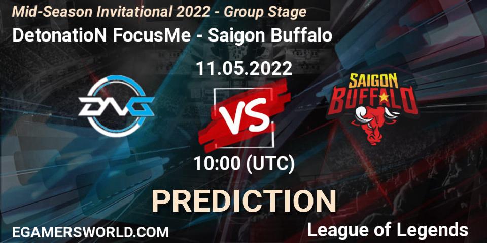 Prognoza DetonatioN FocusMe - Saigon Buffalo. 11.05.2022 at 10:20, LoL, Mid-Season Invitational 2022 - Group Stage