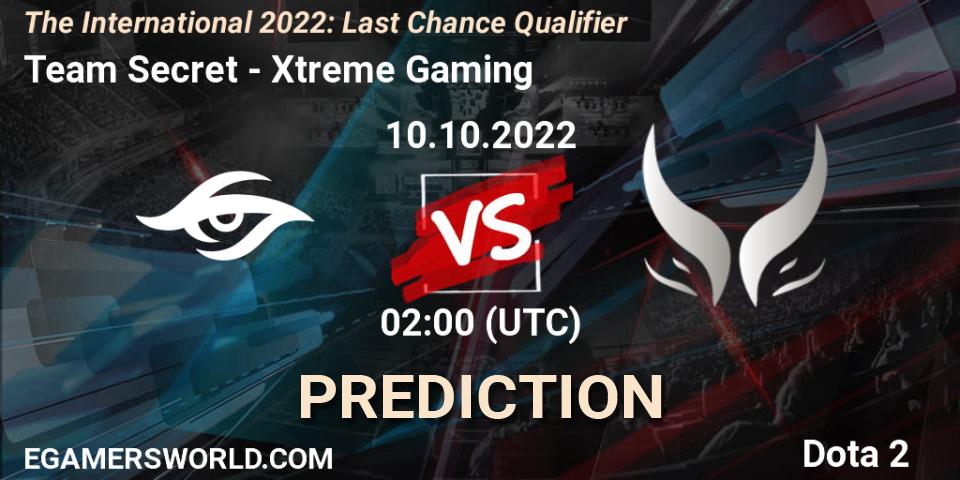 Prognoza Team Secret - Xtreme Gaming. 10.10.2022 at 02:00, Dota 2, The International 2022: Last Chance Qualifier