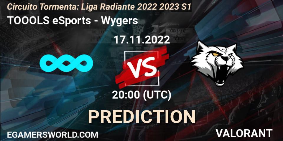 Prognoza TOOOLS eSports - Wygers. 24.11.2022 at 20:00, VALORANT, Circuito Tormenta: Liga Radiante 2022 2023 S1