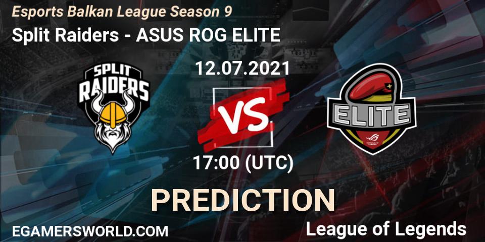 Prognoza Split Raiders - ASUS ROG ELITE. 12.07.21, LoL, Esports Balkan League Season 9