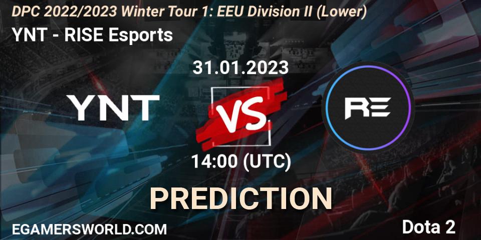 Prognoza YNT - RISE Esports. 31.01.23, Dota 2, DPC 2022/2023 Winter Tour 1: EEU Division II (Lower)