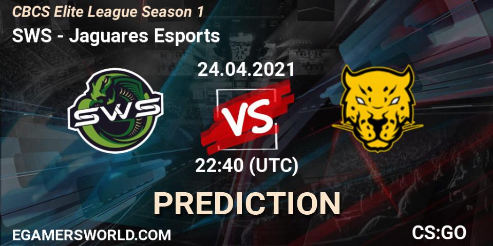 Prognoza SWS - Jaguares Esports. 24.04.2021 at 22:40, Counter-Strike (CS2), CBCS Elite League Season 1