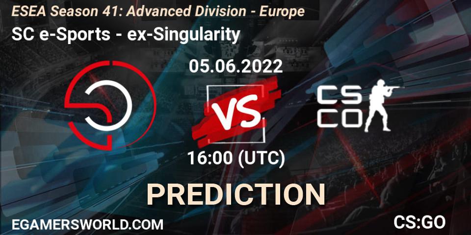 Prognoza SC e-Sports - ex-Singularity. 05.06.22, CS2 (CS:GO), ESEA Season 41: Advanced Division - Europe