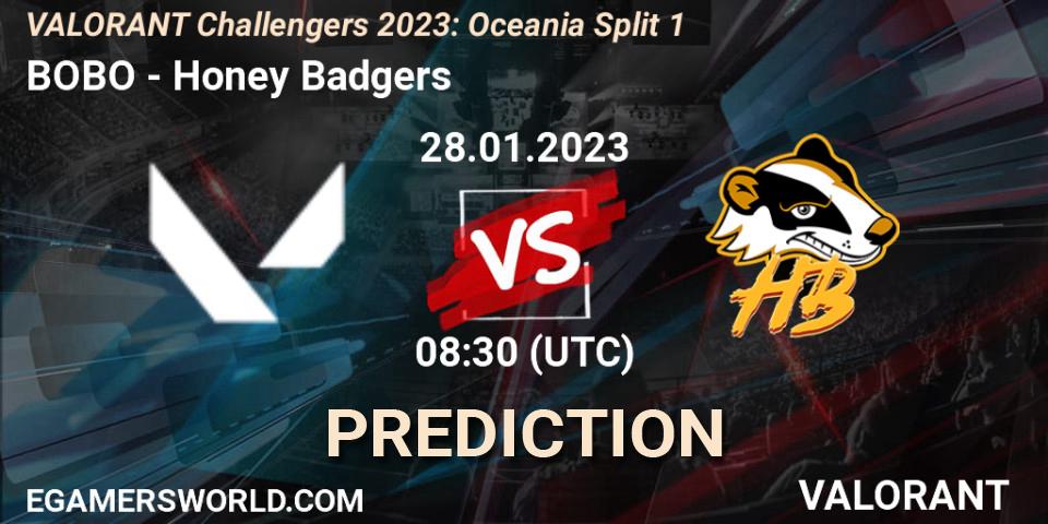 Prognoza BOBO - Honey Badgers. 28.01.23, VALORANT, VALORANT Challengers 2023: Oceania Split 1