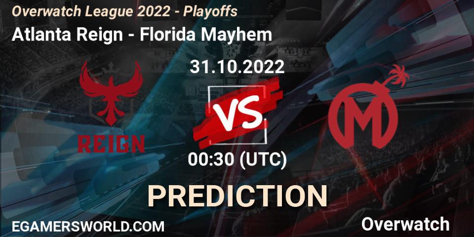 Prognoza Atlanta Reign - Florida Mayhem. 31.10.22, Overwatch, Overwatch League 2022 - Playoffs