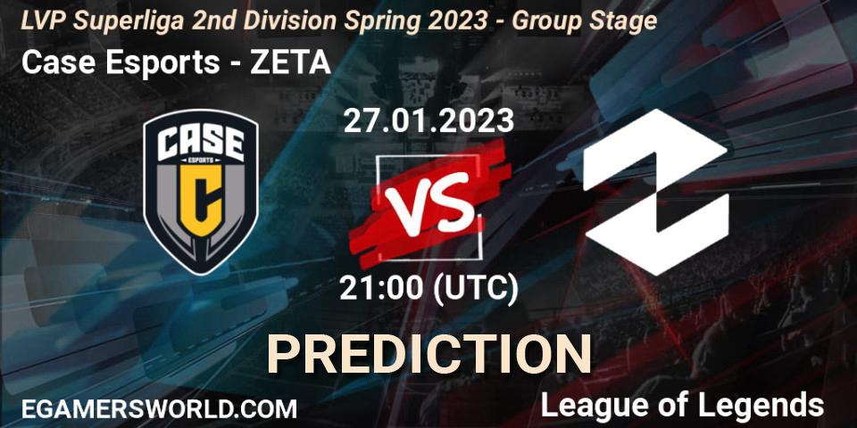 Prognoza Case Esports - ZETA. 27.01.2023 at 21:00, LoL, LVP Superliga 2nd Division Spring 2023 - Group Stage