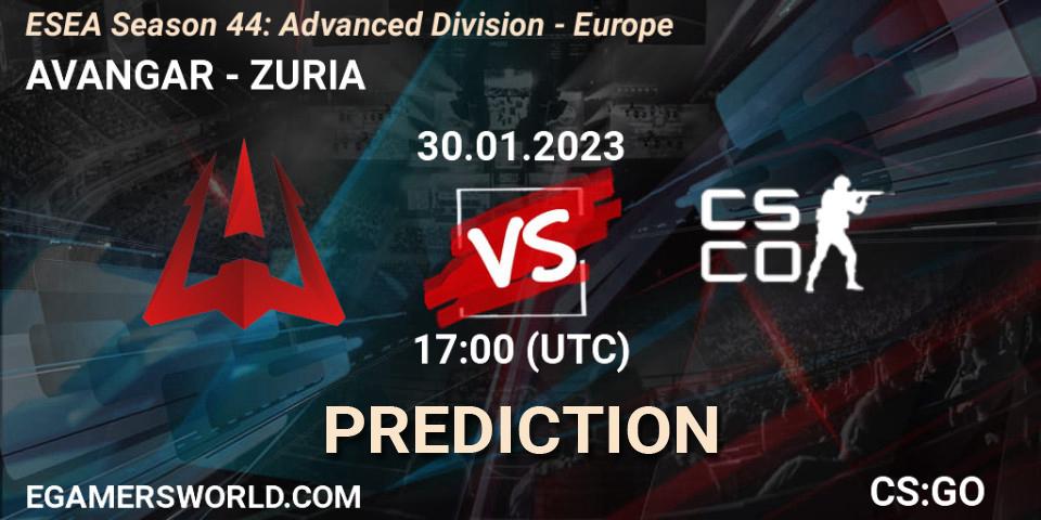 Prognoza AVANGAR - ZURIA. 08.02.23, CS2 (CS:GO), ESEA Season 44: Advanced Division - Europe
