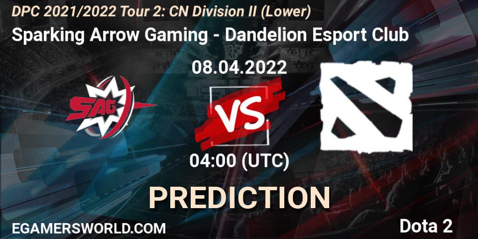 Prognoza Sparking Arrow Gaming - Dandelion Esport Club. 22.04.22, Dota 2, DPC 2021/2022 Tour 2: CN Division II (Lower)