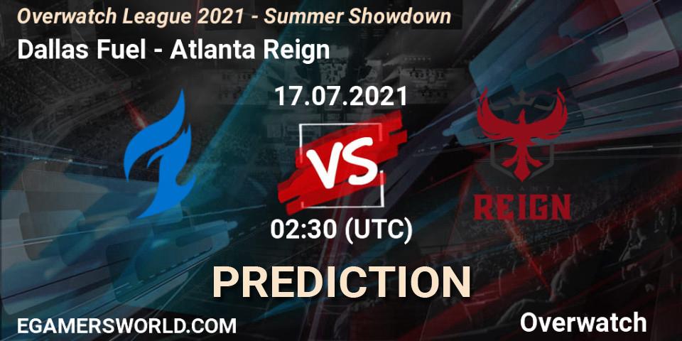 Prognoza Dallas Fuel - Atlanta Reign. 17.07.2021 at 03:30, Overwatch, Overwatch League 2021 - Summer Showdown