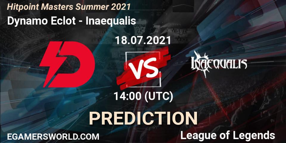 Prognoza Dynamo Eclot - Inaequalis. 18.07.2021 at 14:00, LoL, Hitpoint Masters Summer 2021