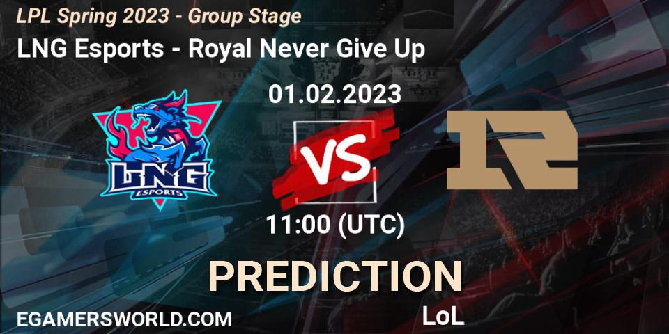 Prognoza LNG Esports - Royal Never Give Up. 01.02.23, LoL, LPL Spring 2023 - Group Stage