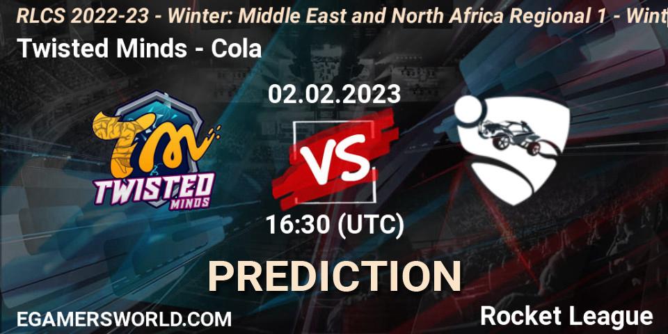 Prognoza Twisted Minds - Cola. 02.02.2023 at 16:30, Rocket League, RLCS 2022-23 - Winter: Middle East and North Africa Regional 1 - Winter Open