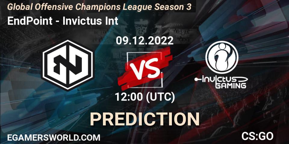 Prognoza EndPoint - Invictus Int. 09.12.22, CS2 (CS:GO), Global Offensive Champions League Season 3